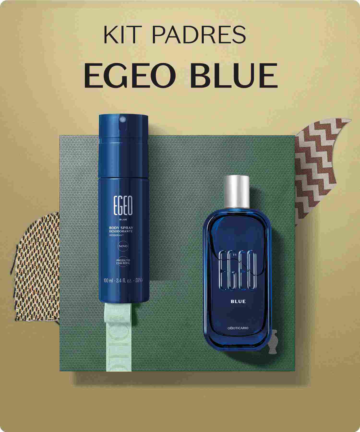 Para fans de la frescura, lo mejor de nuestros kits de regalo para el día del padre. Egeo Blue en perfume y desodorante son para hombres sofisticados.